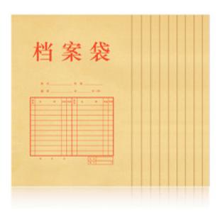 得力5953牛皮纸档案袋(混浆)(米黄色)(10只/包)